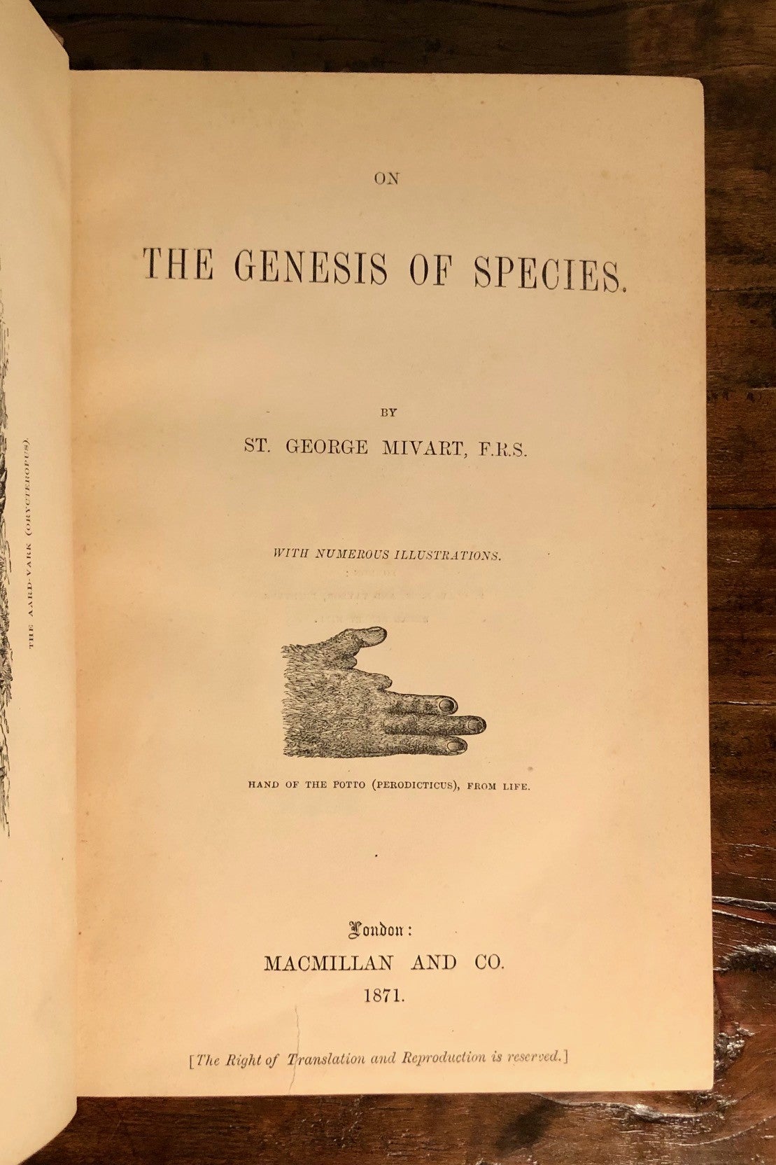 THE GENESIS OF SPECIES MIVART 1871 Ebook - On the Genesis of Species
