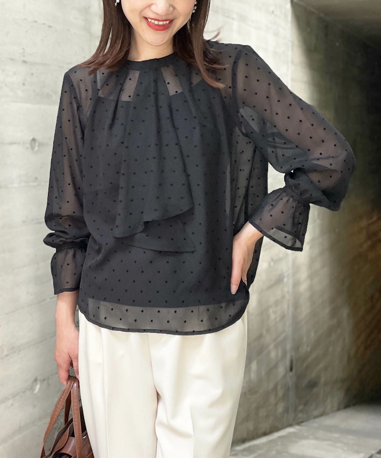 フロッキードットシアーボウタイブラウス | PICCIN (ピッチン) 公式通販