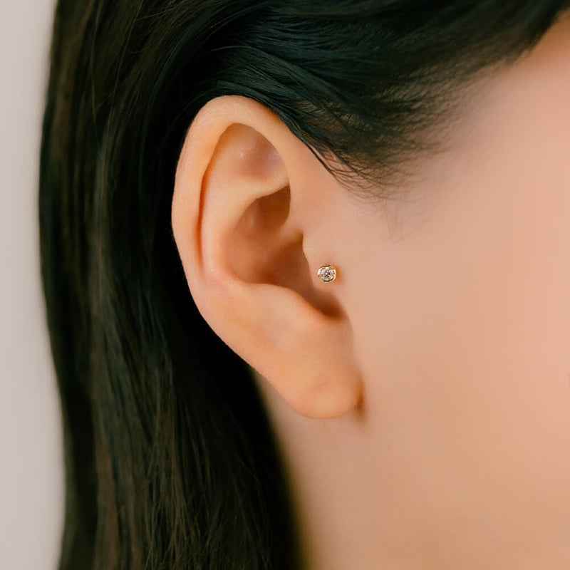 引っかからない・つけっぱなしピアス │K18/Pt ダイヤモンド 失くし