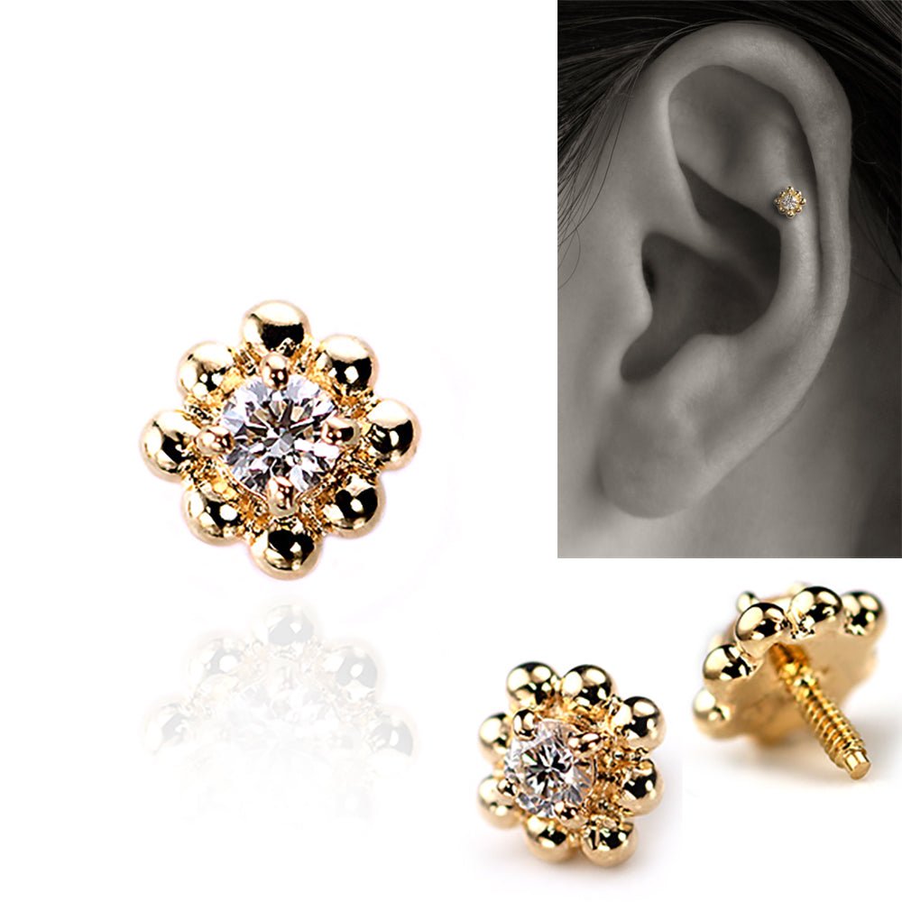 K18 ダイヤモンド 軟骨ピアス・ボディピアス 16G/14G – PICOLLET