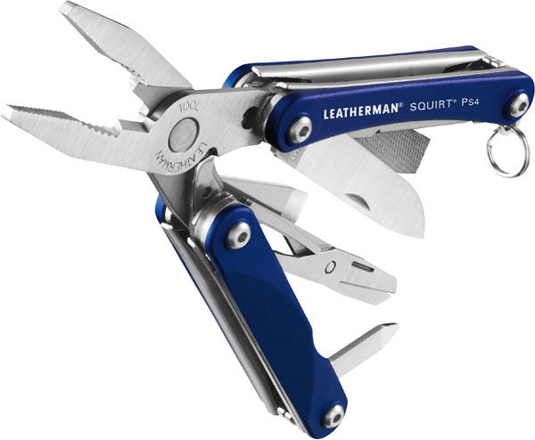 Leatherman Squirt PS4 Keychain Mini Multi-Tool, Red Aluminum