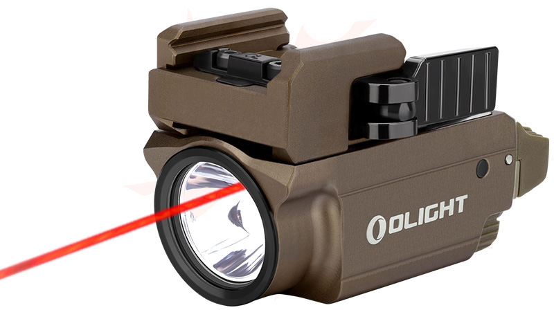 Olight BALDR RL Mini LED Weaponlight with Red Laser, Desert Tan