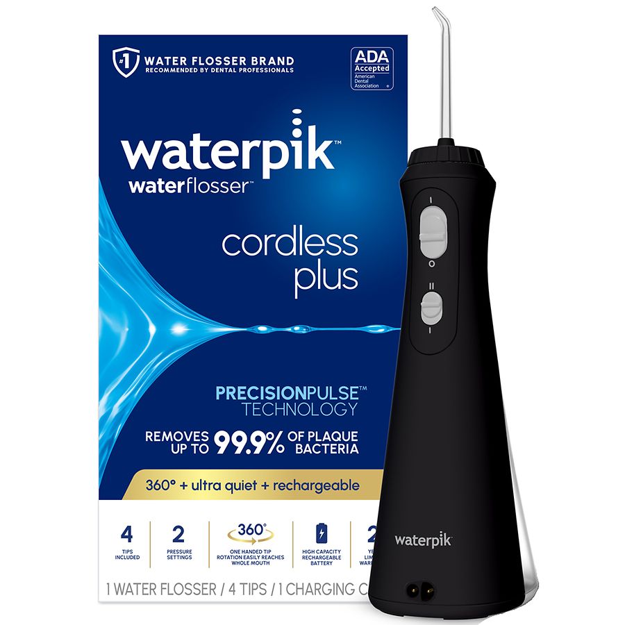 Waterpik Cordless Plus Water Flosser Black | Walgreens