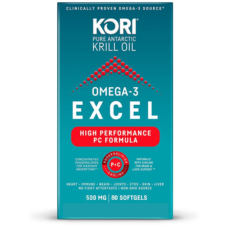 Kori Pure Antarctic Krill Oil Omega-3 Excel 500mg Softgel | Walgreens