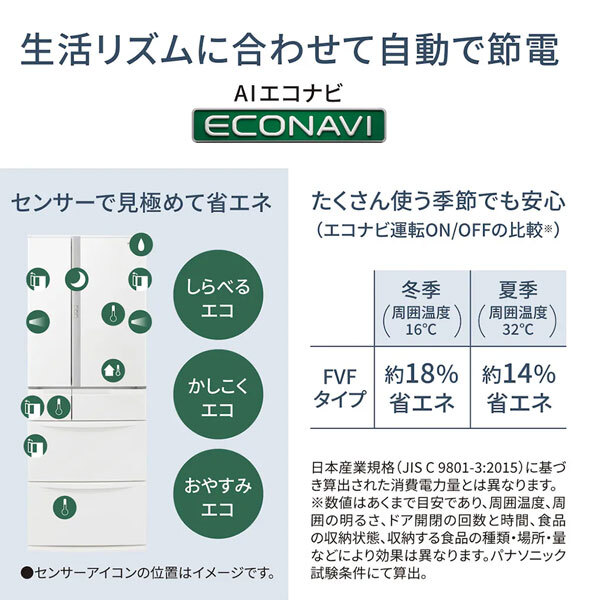 PANASONIC NR-FVF45S1-W ハーモニーホワイト FVFシリーズ [冷蔵庫