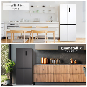 MAXZEN JR415ML01GM ガンメタリック [冷蔵庫 (415L・フレンチドア