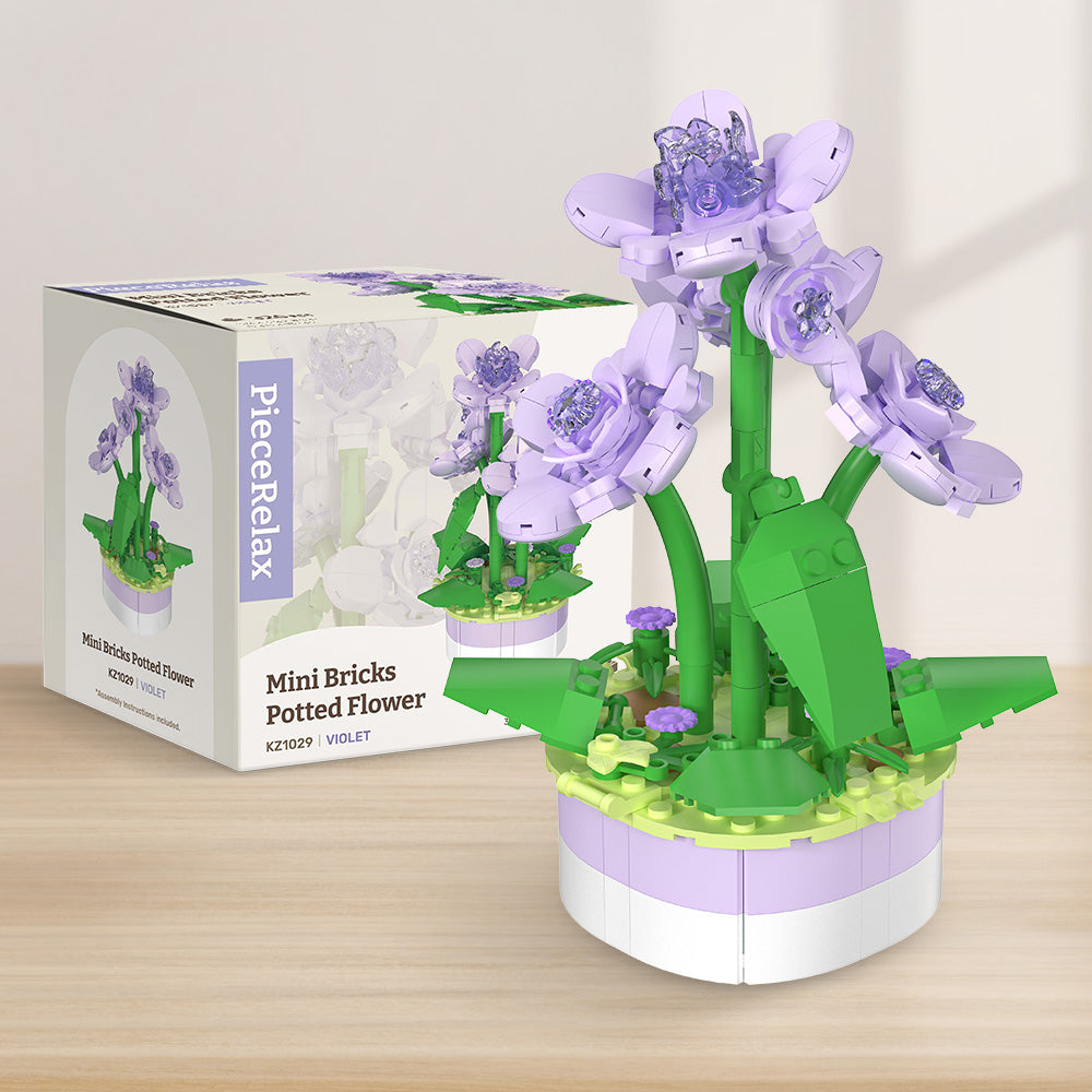 PieceRelax - KZ1029 - Mini Bricks Potted Flower - Violet