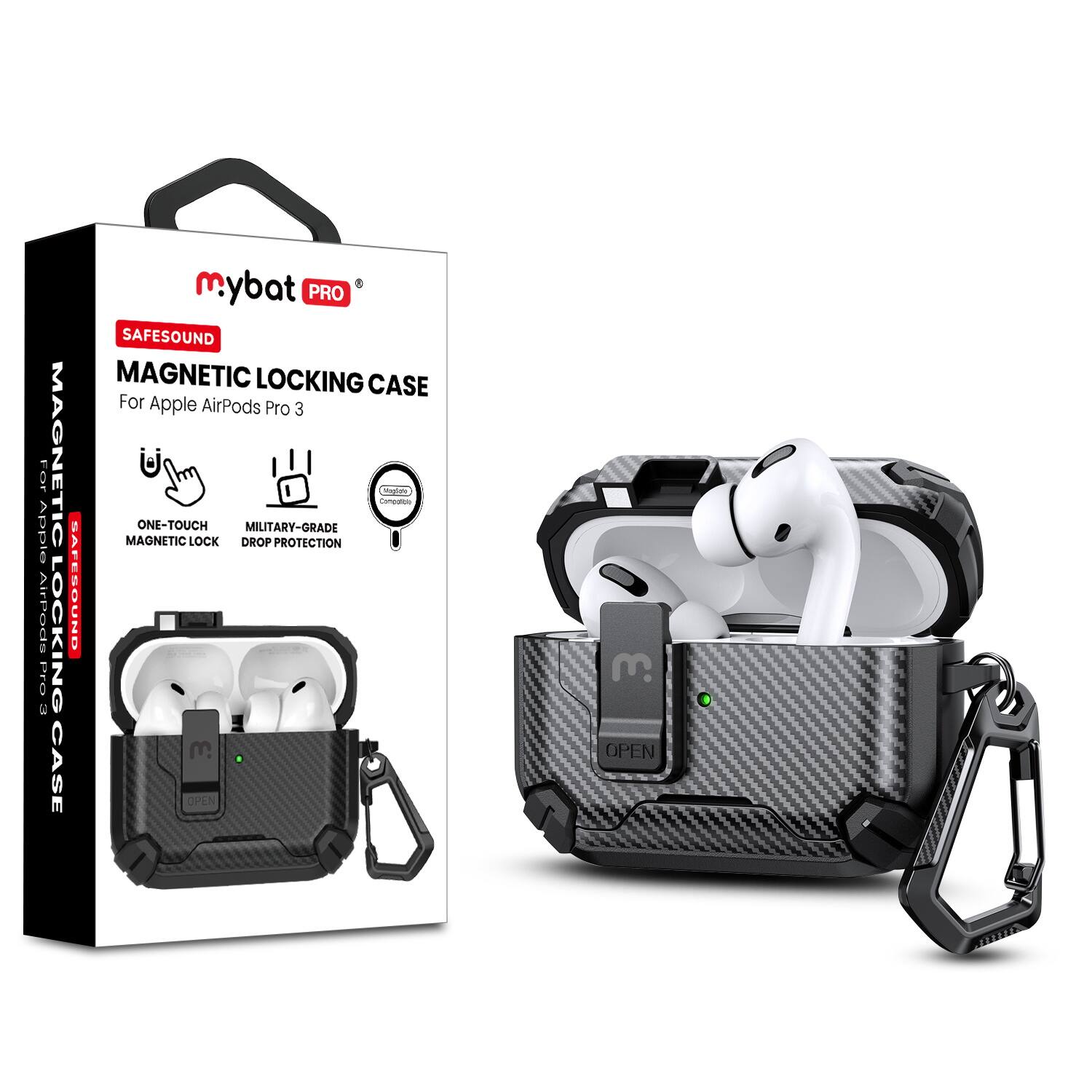 Mybat Pro Magnetic Locking AirPods Case for Apple AirPods Pro 3