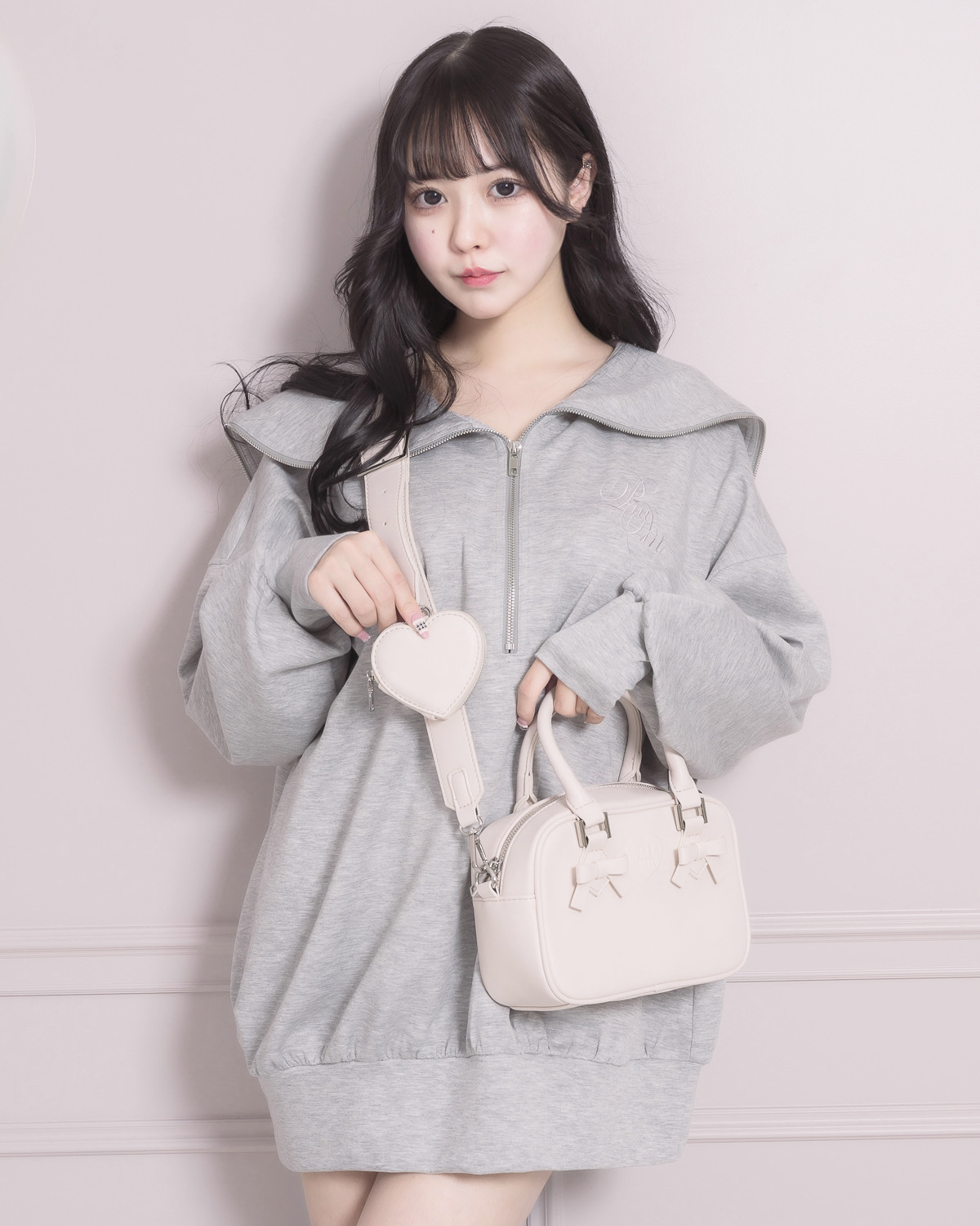 ハートポーチ付きミニリボンボストンバッグ – pium