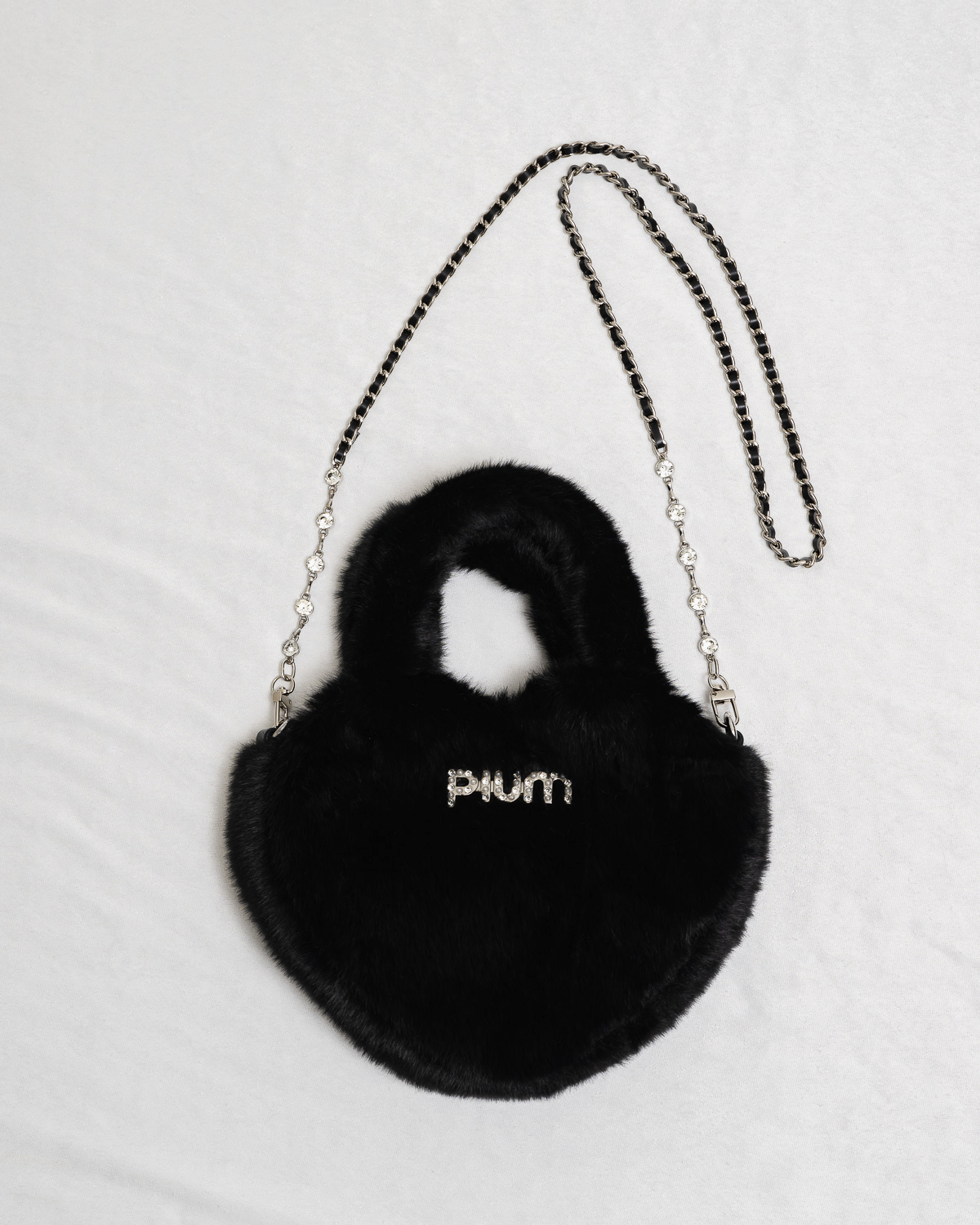 ビジューロゴハート型ファーバッグ – pium