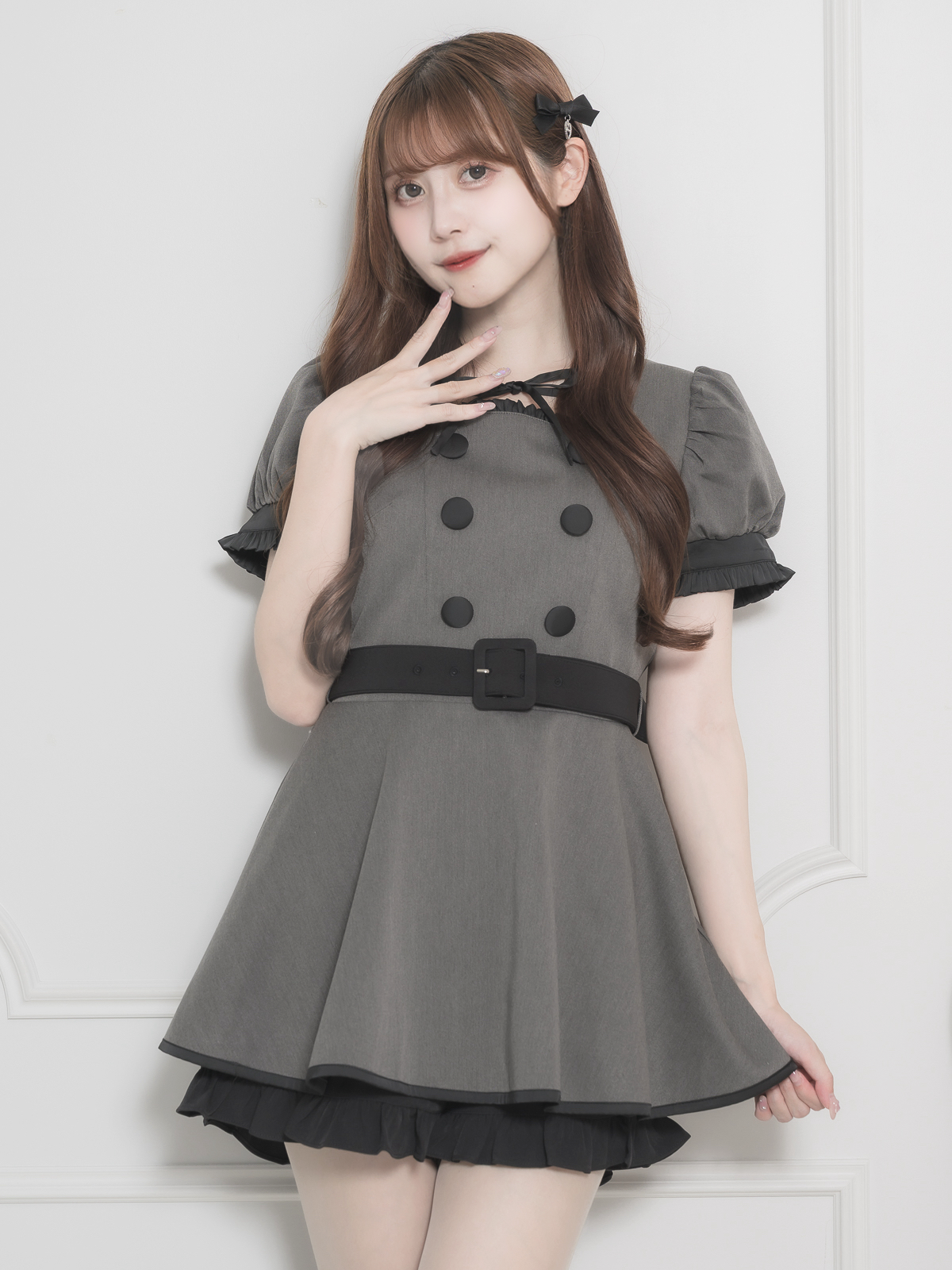 pium ぴうむ 水着 ドーリーフリルセパレートスイムウェア ブラック