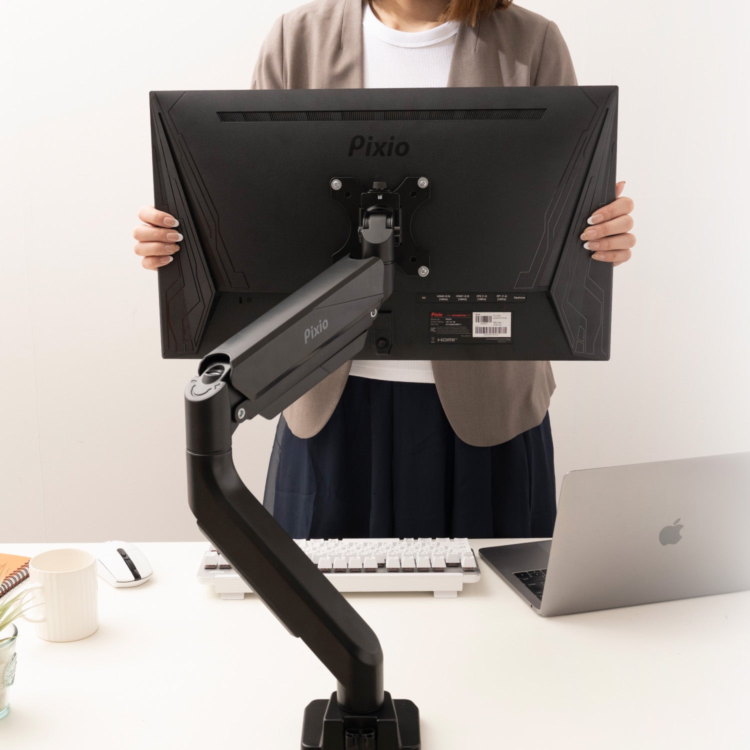 PS2S まんさやコラボモニターアーム / ブラック | Pixio