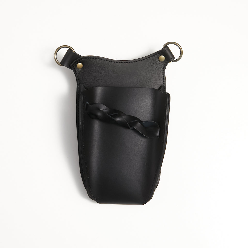 ブラック 6丁(バリカン用ポケット)本革シザーケース SCA-241/CKA