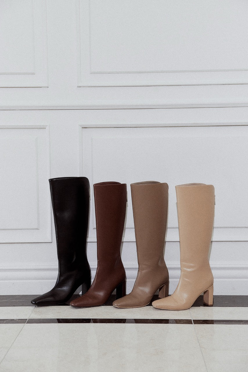 ロゴジップスクエアトゥロングブーツ – poláura OFFICIAL ONLINE STORE