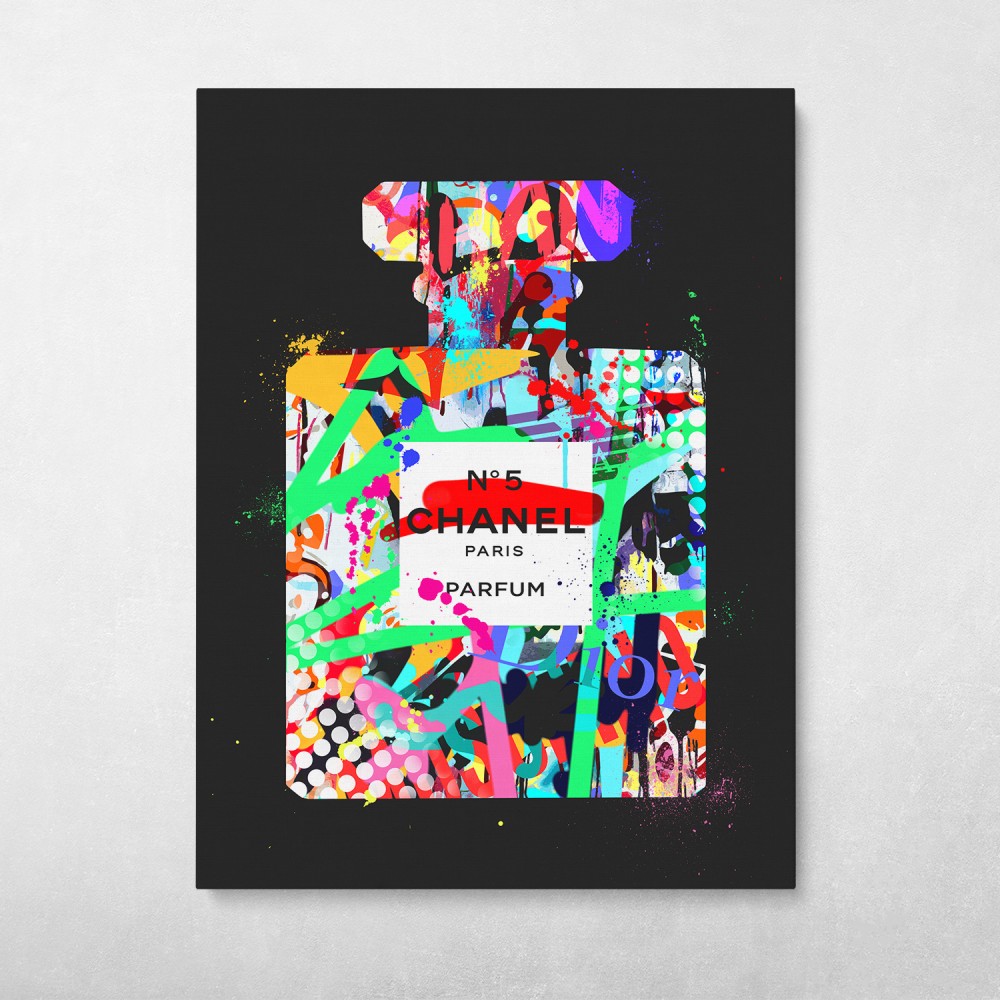 Chanel No5 Graffiti Perfume Fashion Pop Art Wall Art | Canvas Wall Art