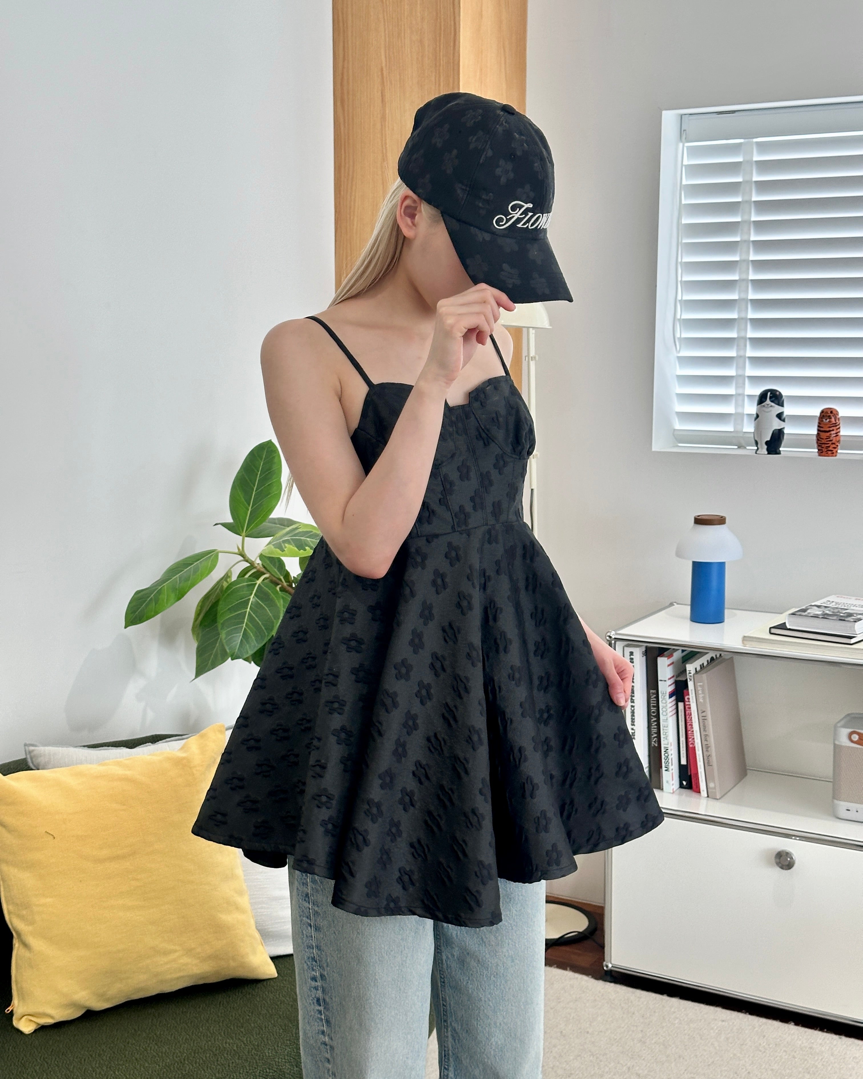 Flower jacquard cami tunic