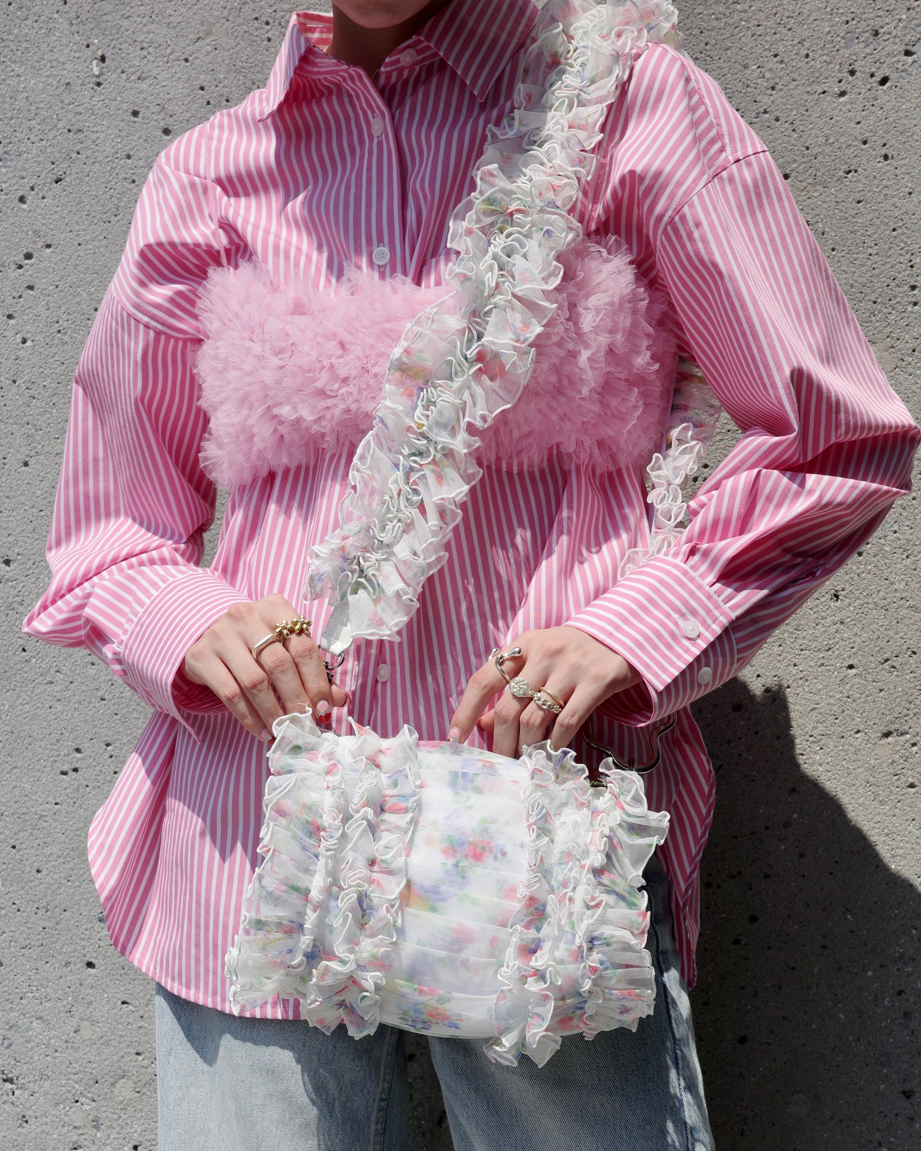 Tulle frill bag (floral pattern)