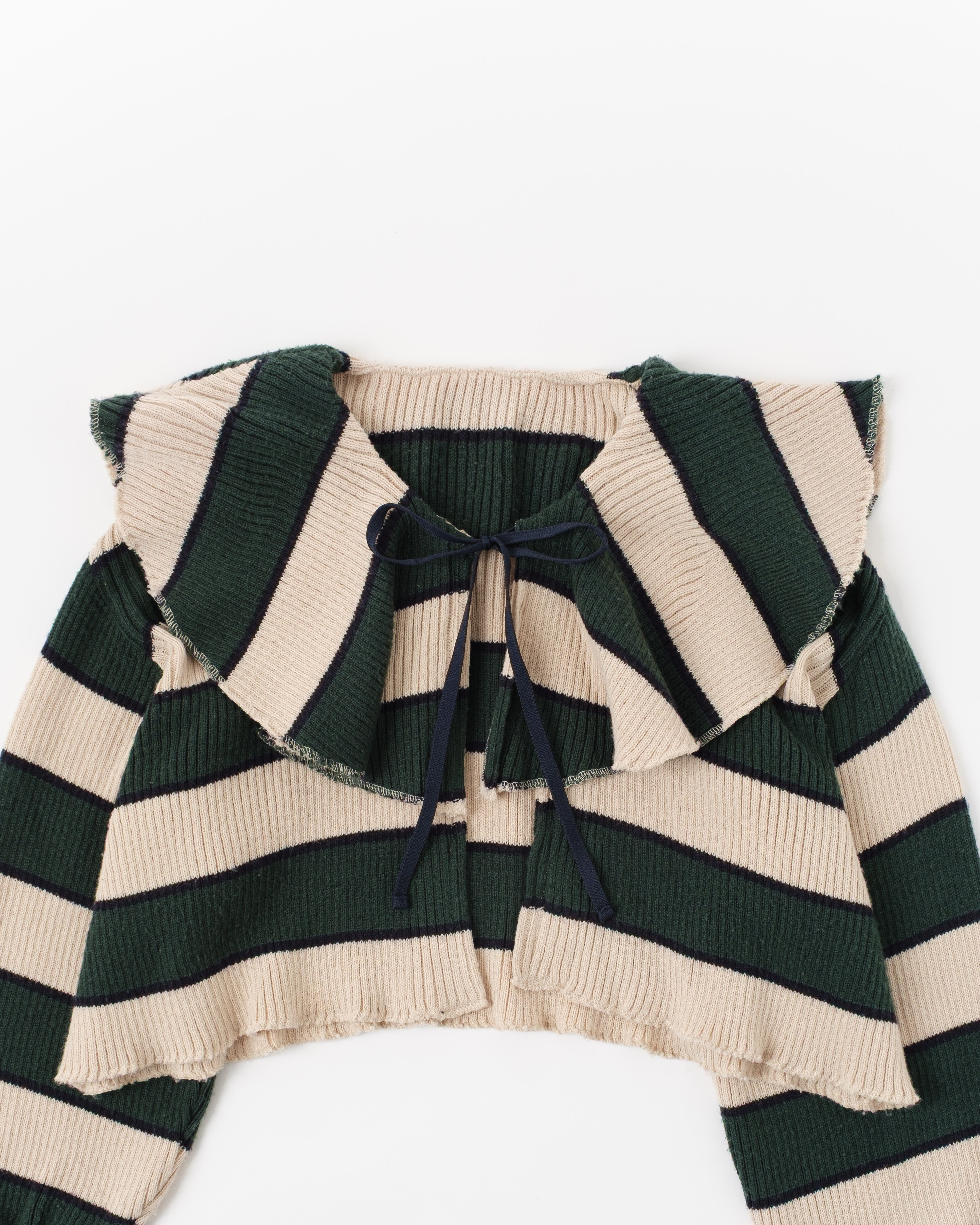 Border knit cardigan (Green)