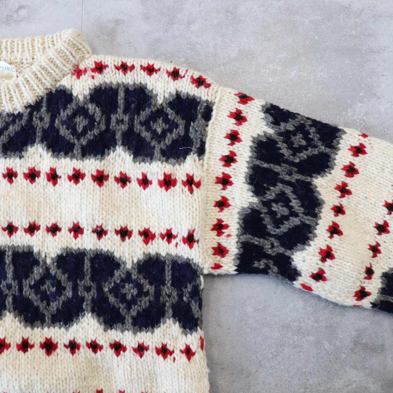 POST JUNK / 80's～ C.C.H. IMPORT Ecuador Knit Sweater [About XL]