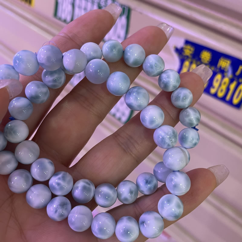 こいけちゃん】ラリマー・パープルラリマー・水晶の天然石ブレスレット