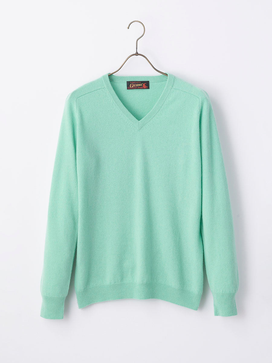 GRABRE】最高級カシミヤ100％Vネックセーター – プラチナカシミヤ