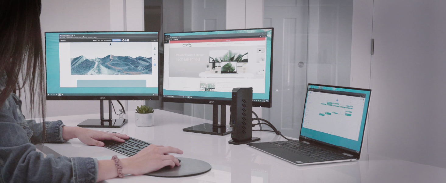 Plugable Universal Docking Station for Dual 4K Monitors ~ Plugable
