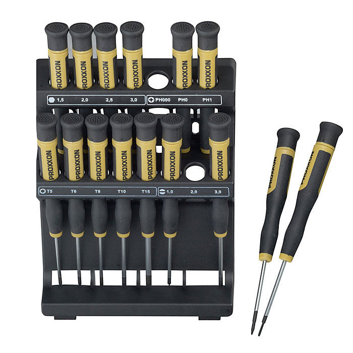 MICRO Screwdrivers, 15 pcs. with holder – PROXXON Inc