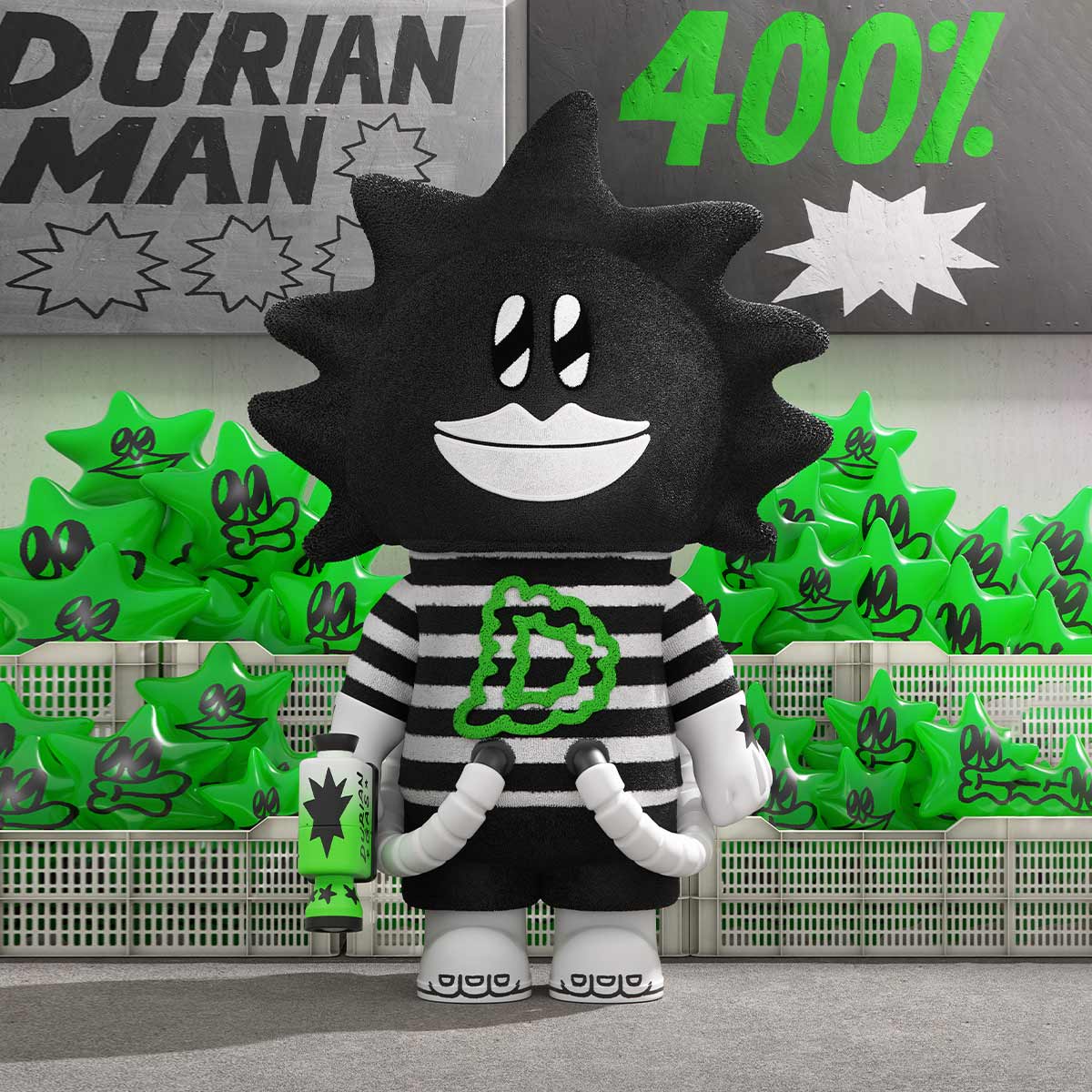 MEGA SPACE MOLLY 400% LALA COMPANY - Durian Man - POP MART (Singapore)
