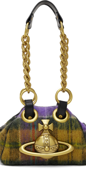 Vivienne Westwood - Khaki & Purple Archive Chain Bag