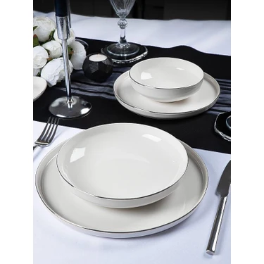 Farika Zühre 24 Parça Yalın Platin Yaldız Yemek Seti Fiyatı