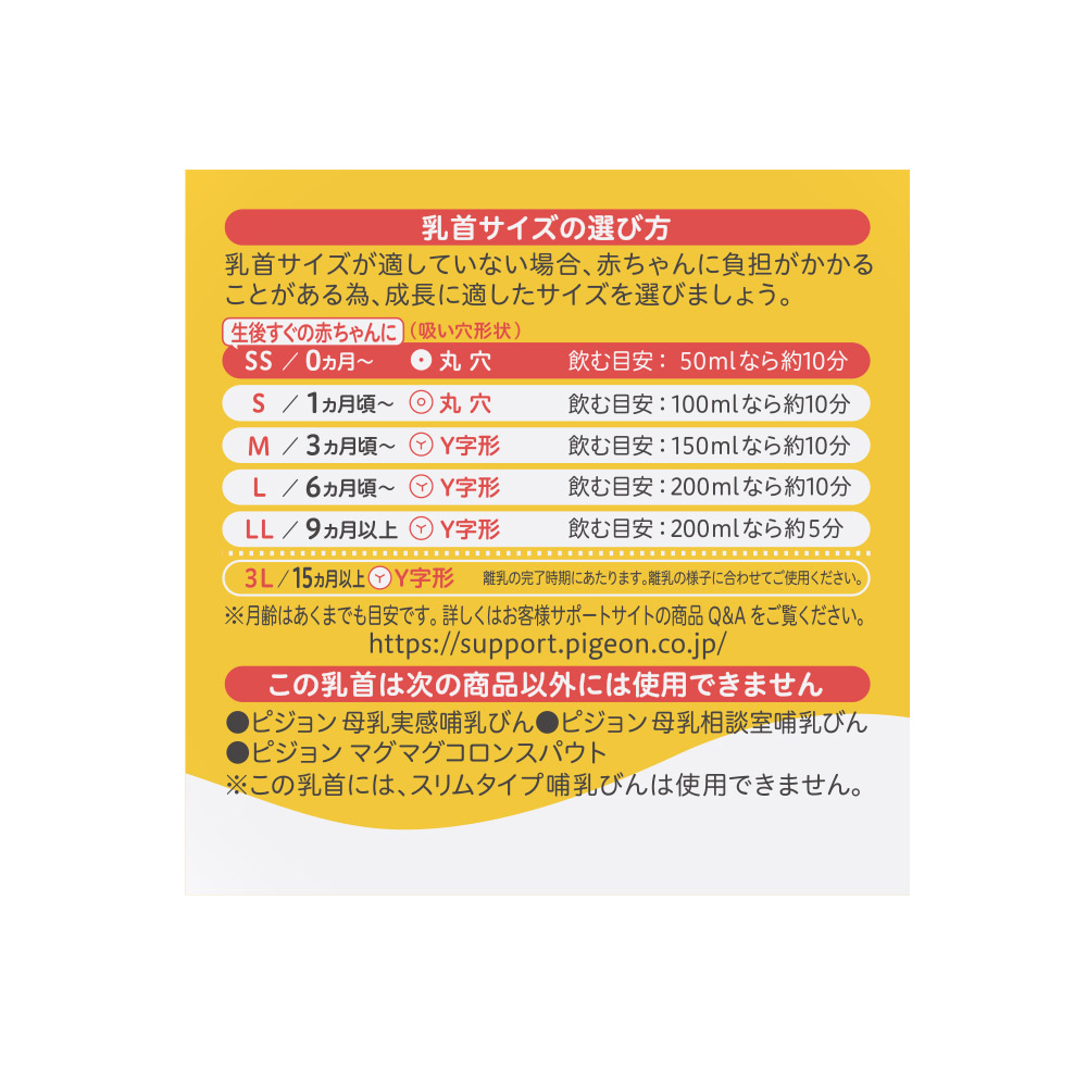 母乳実感 乳首 0ヵ月から／SSサイズ（丸穴） 1個入 | 商品情報