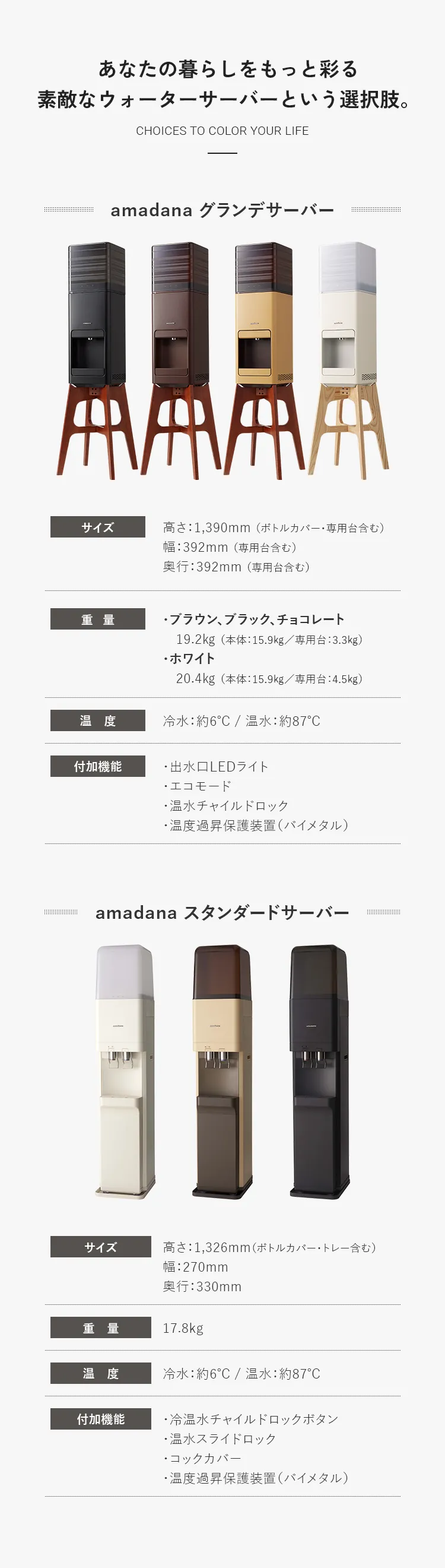 amadana（アマダナ） グランデサーバー｜天然水ウォーターサーバーは