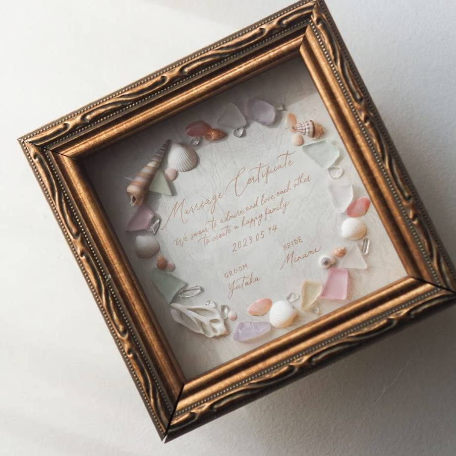 SEA GLASS SHELL 結婚証明書 pink | 商品紹介 | ウェディングのグッズ