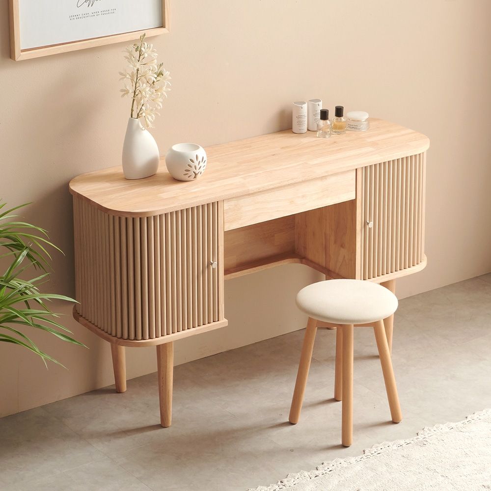 JPIX Julia ラバーウッド無垢材 ドレッサー［2色］ ブラウン ベージュ