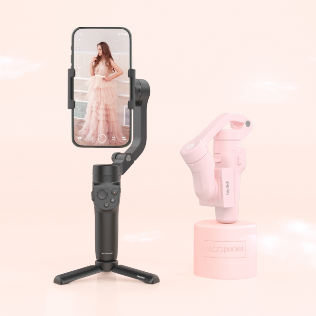 世界最軽量、手のひらサイズで操作性が向上したスマホ用ジンバル「VLOG