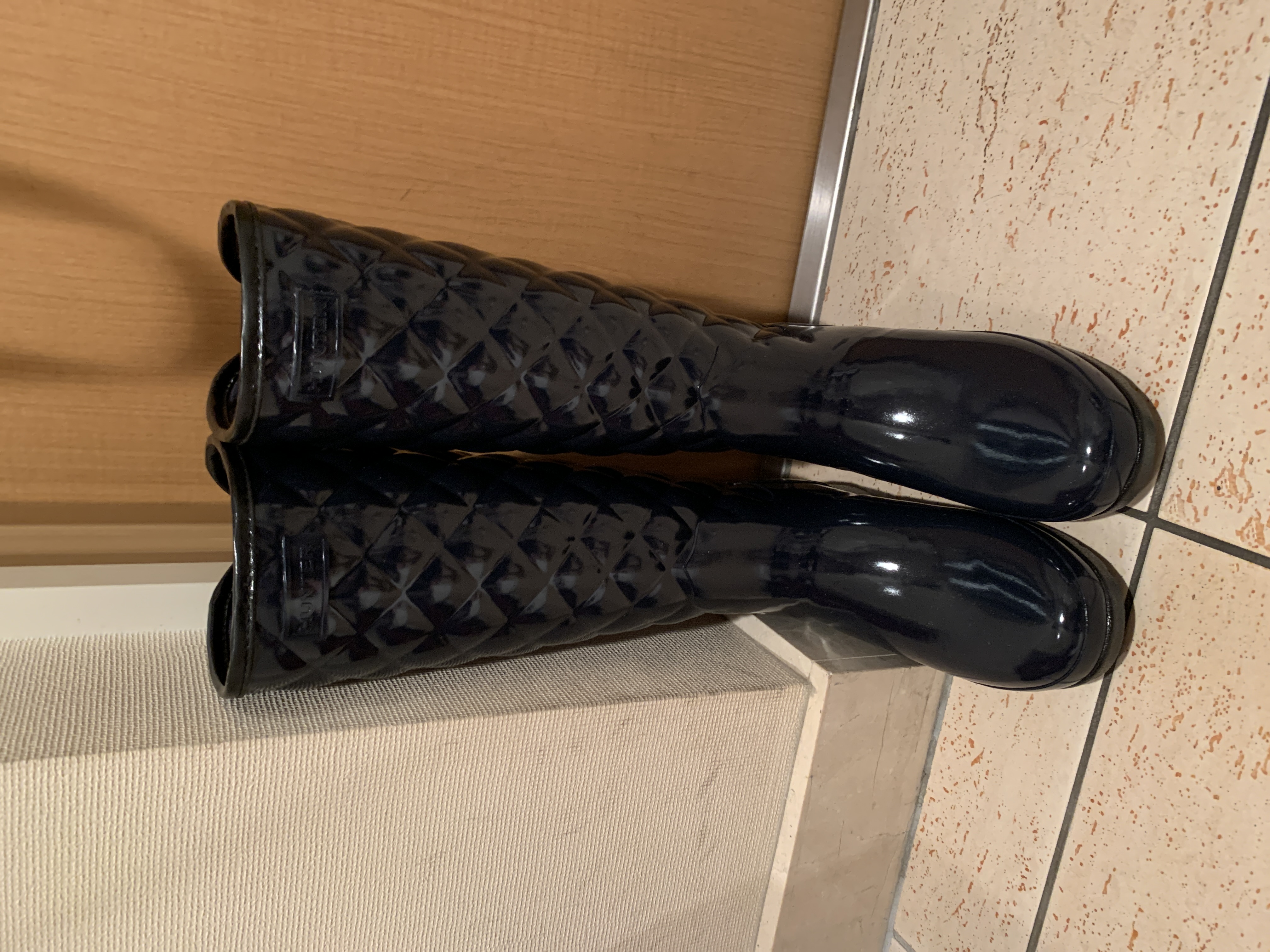 ハンター HUNTER REFINED GLOSS QUILT TALL （BLK） -アウトレット通販