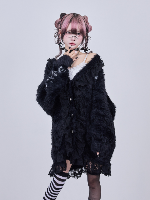 IMVAL / Shaggy Cardigan - QOOZA