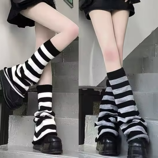 QOOZAセレクト / ボーダーレッグウォーマー（582317） - QOOZA