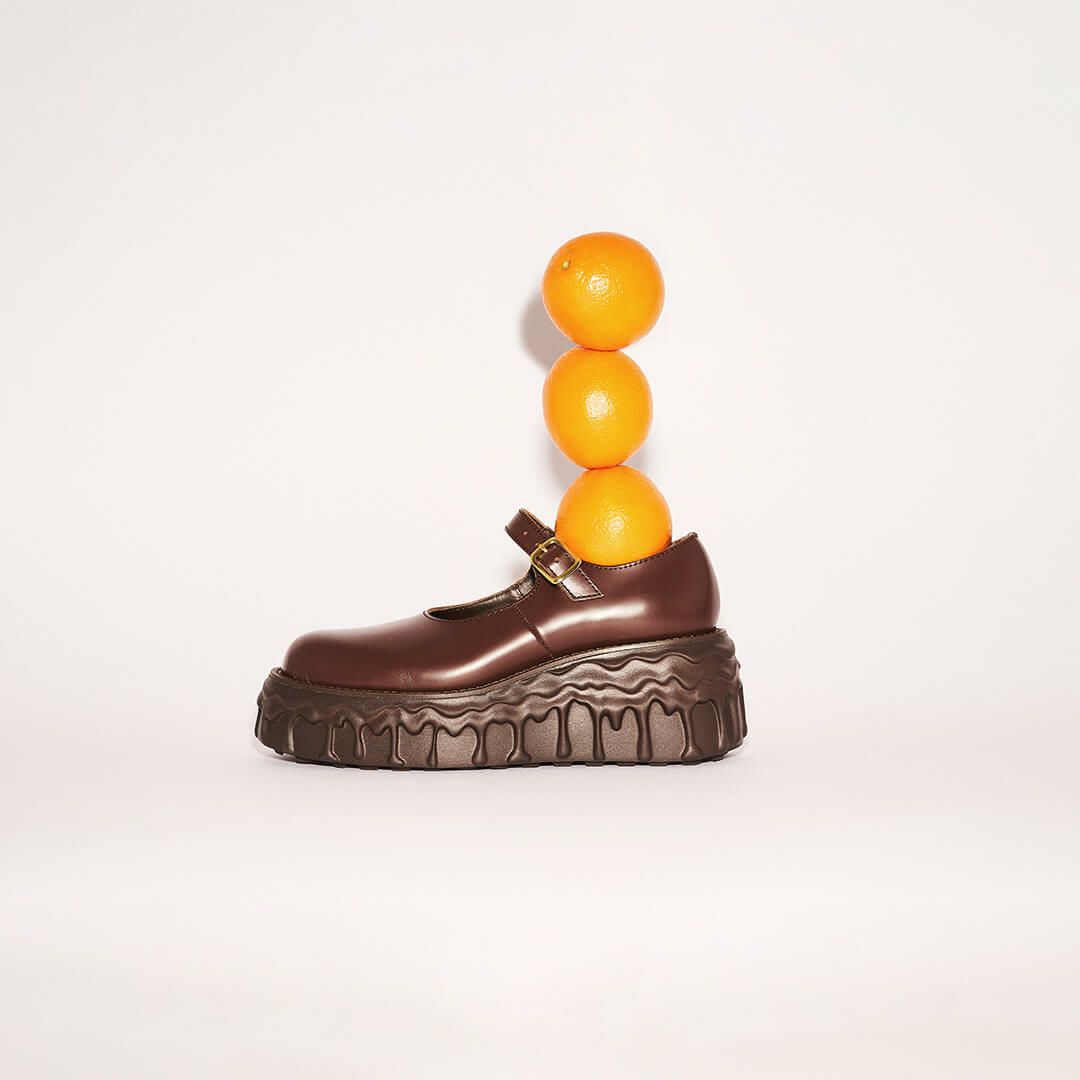 残り1点】【本革】メルティングチョコレート メリージェーン（ブラウン