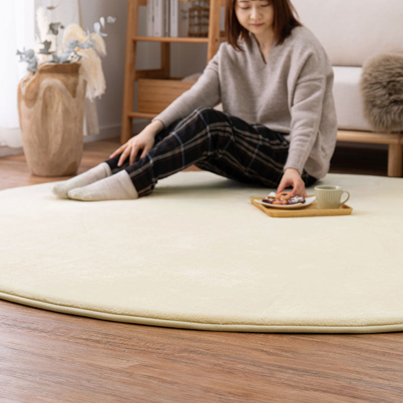 厚手・薄手】厚みを選べるラグ メレンゲタッチ 185Rcm【丸形/2畳