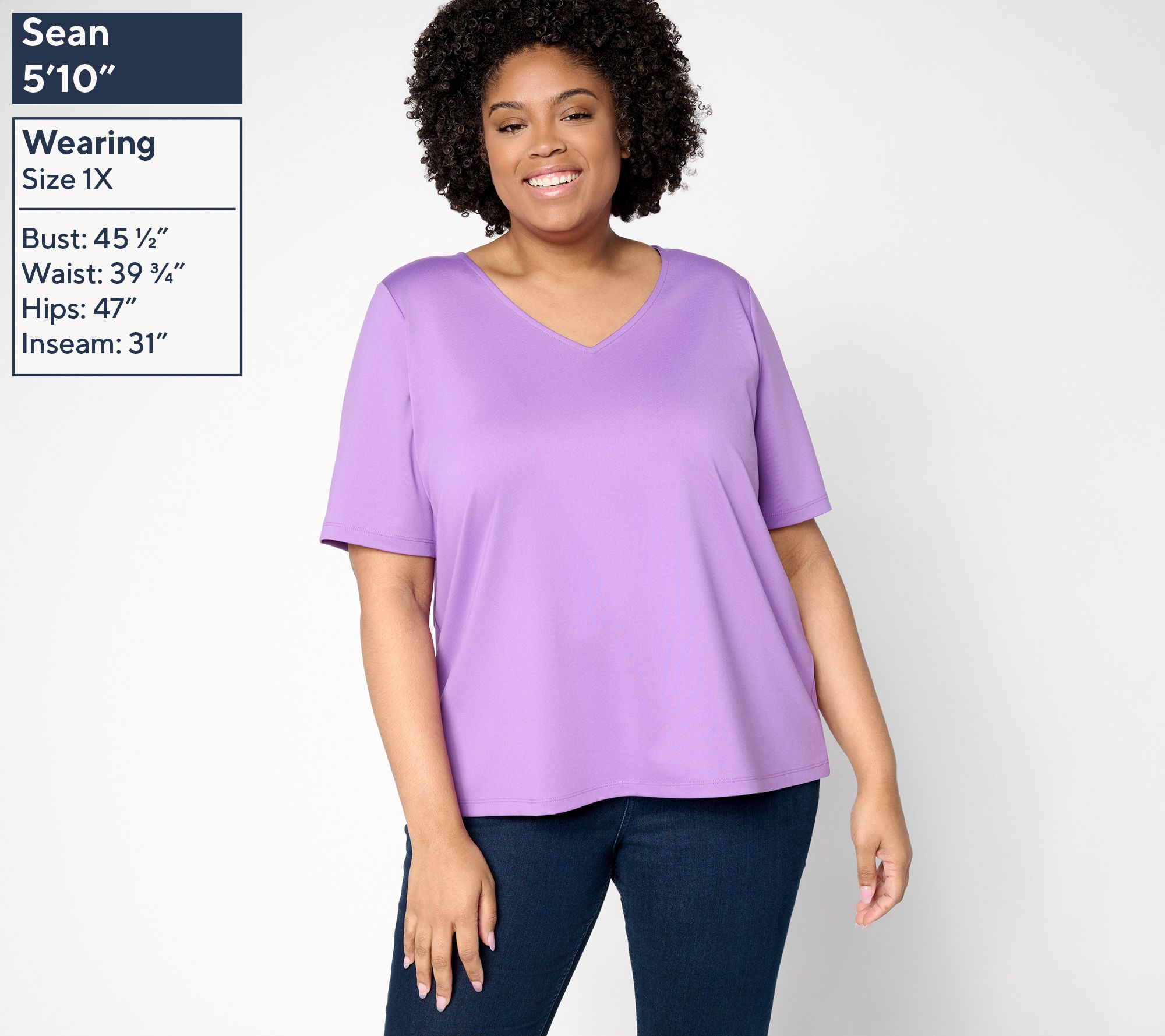 Susan Graver Essentials Butterknit V-Neck Top with Elbow Sleeves