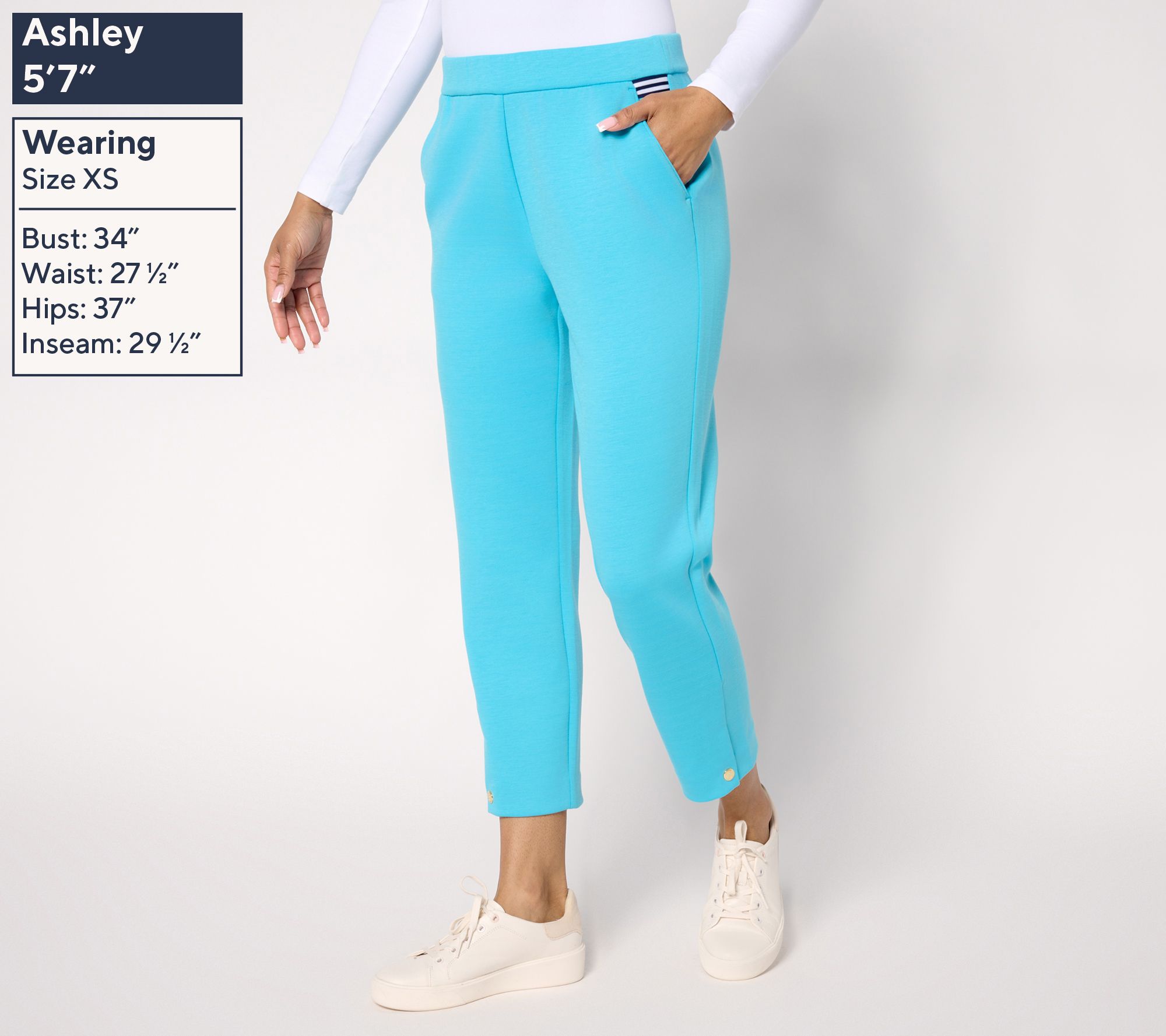 Isaac Mizrahi Live! Regular Clubhouse Scuba Knit Crop Pants - QVC.com