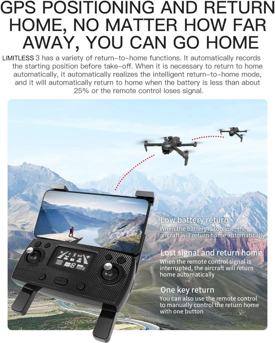 Drone X Pro LIMITLESS 4 - GPS 4K HD UHD Camera Drone for Adults
