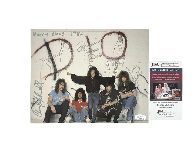 Ronnie James Dio Band Signed Fan Club Photo Black Sabbath Rainbow