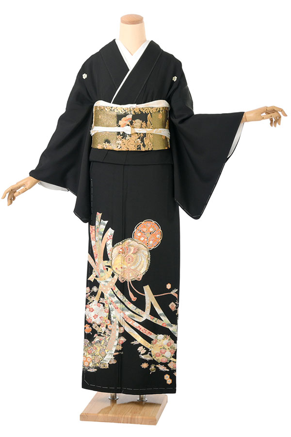 黒留袖レンタル 束ね熨斗に宝花丸 Lサイズ B062｜京都きもの市場 着物