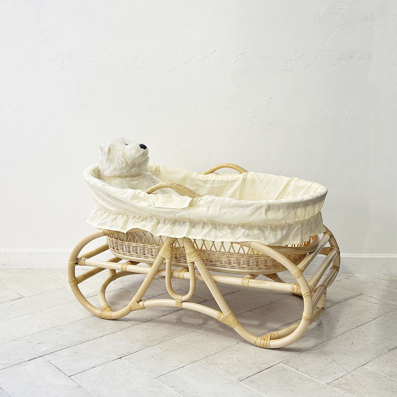 ヴィンテージ ベビーベッド 籐 ラタン かご インテリア アンティーク