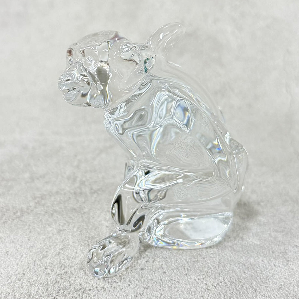 Baccarat クリスタルオサル置物 Baccarat クリスタルガラス 猿の置物