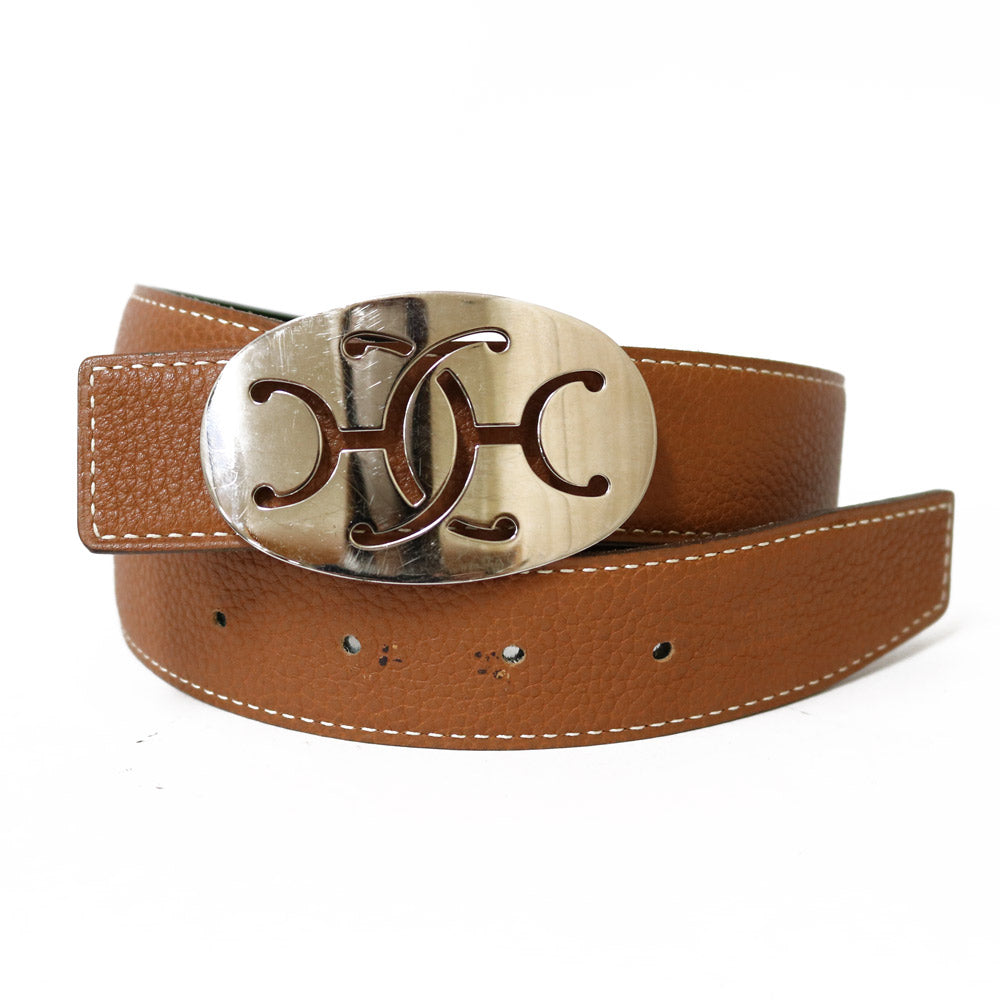 中古】 エルメス HERMES ベルト レザー ブラウン ブラウン レディース