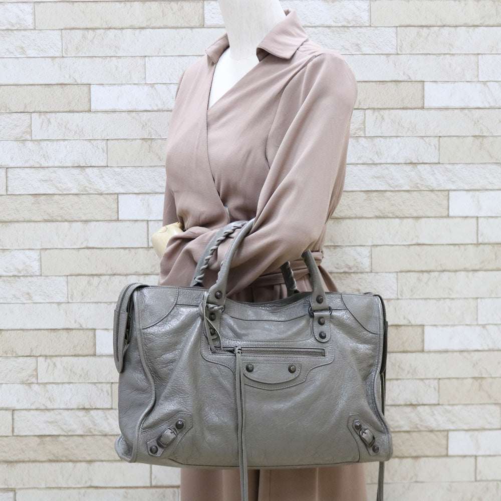 バレンシアガ BALENCIAGA シティ ミディアム ハンドバッグ レザー