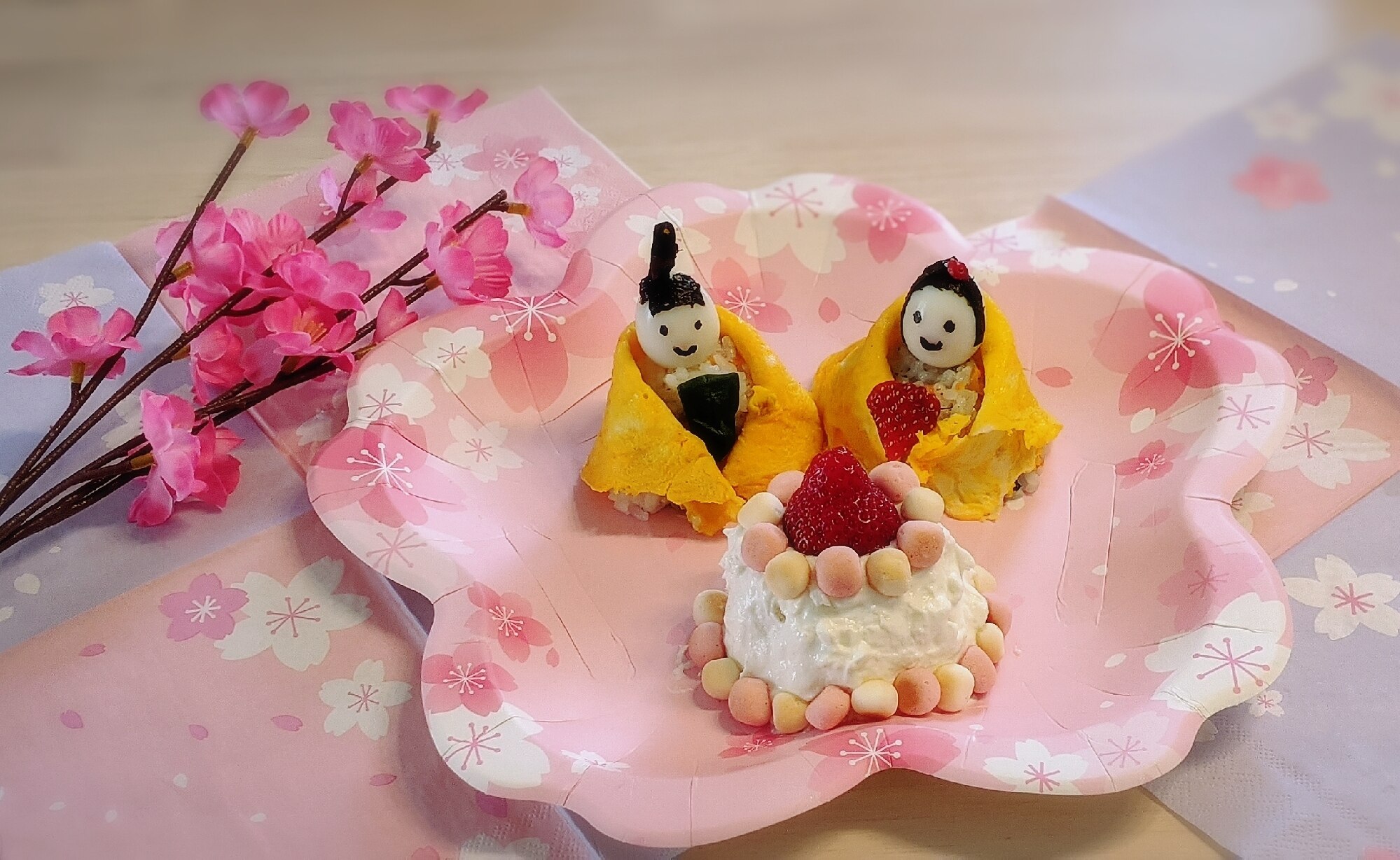 ひな祭りプレート♡おひな様とお内裏様♡ レシピ・作り方 by 1児の
